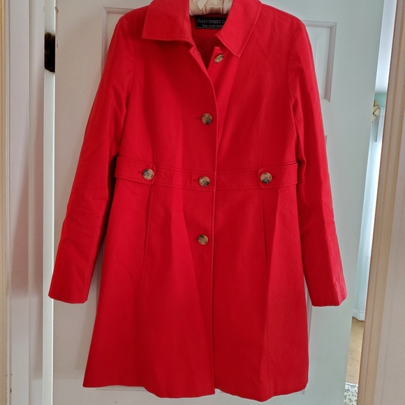 Red Spring Pea Coat - Picture 1 of 4